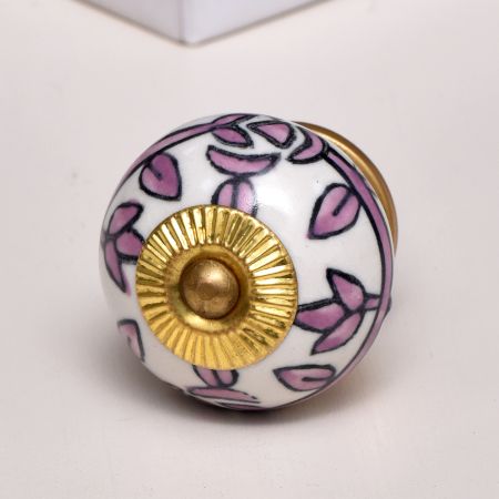 Purple Floral Knob