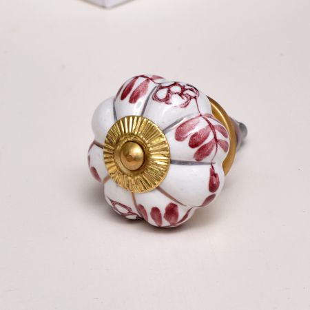 Maroon Flower Knob