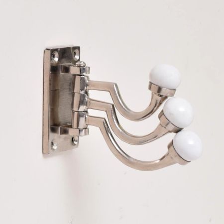3 in 1 Silver Metal and Ceramic Wall Hooks