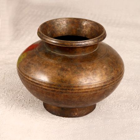 Traditional Brown Brass Holy Water Pot for Auspicious Occasion