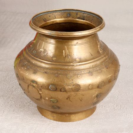 Traditionally Handmade Brass Holy Water Pot from Himachal