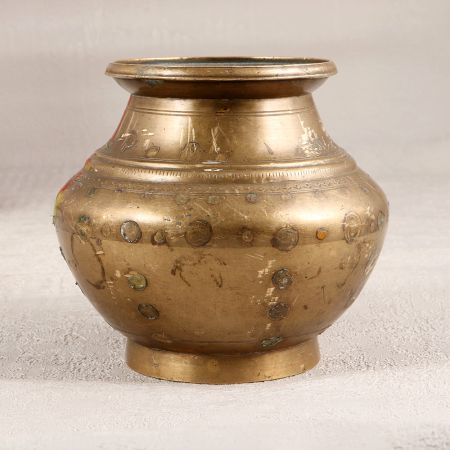 Traditionally Handmade Brass Holy Water Pot from Himachal