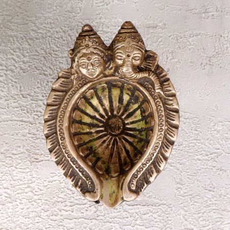 Antique Brown Brass Oil Lamp Diya for Prayer Room