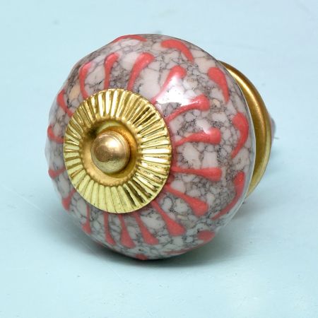 Peach Crackle Wheel Dresser Ceramic Knob