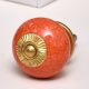 Orange Black Crackle Cabinet Knob