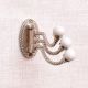 3 in 1 Silver Metal and Porcelain Wall Hooks