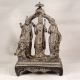 Handcrafted Dark Finish Brass Statue of Ram Darbar for Worship