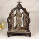 Handcrafted Dark Finish Brass Statue of Ram Darbar for Worship