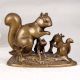 Handmade English Art Brass Statue of Squirrel Family for Decor