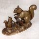 Handmade English Art Brass Statue of Squirrel Family for Decor