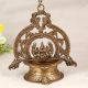 High-Quality Brass Hanging Gajalakshmi Oil Lamp in Brown Finish