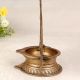 High-Quality Brass Hanging Gajalakshmi Oil Lamp in Brown Finish