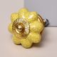 Yellow Crackle Ceramic Wardrobe Knob