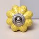 Yellow Crackle Ceramic Wardrobe Knob