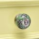 Green Leaf Floral Ceramic Knob