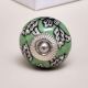 Green Leaf Floral Ceramic Knob