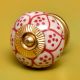 Red Poinsettia Flower Ceramic Knob