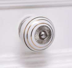 White Golden Line Knob