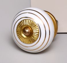 White Golden Line Knob