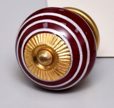 Cherry White Striped Knob