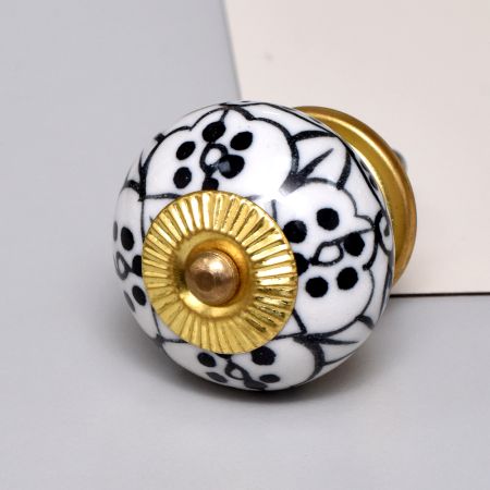 Black Floral Knob