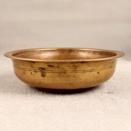 Elegant Brown Brass Bowl for Temple and Home Decoration