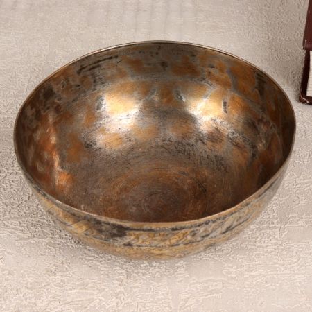 Engraved Brown Bowl in Islamic Art for Home Decoration