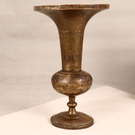 South Indian Art Brass Flower Pot for Home and Office Decor