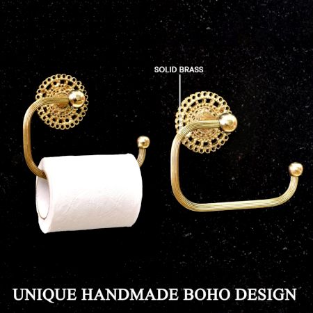 Premium Toilet Paper Holder Made of Brass in Golden Finish