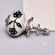 Black Leaf Tiny Flower Ceramic Knob