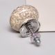 Cream Embossed Detailed Design Ceramic Cabinet Knob