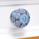 Turquoise Etched Ceramic Floral Dresser Knob Online