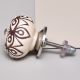 Cream Brown Floral Etched Ceramic Dresser Knob Online