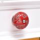 Red Calla Lily Brown Etched Ceramic Cabinet Knob 