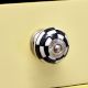 Black And White Ceramic Floral Dresser Knob 