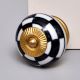 Black And White Ceramic Floral Dresser Knob 