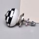 Black And White Ceramic Floral Dresser Knob 
