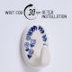 Blue Floral Ceramic No Drill Adhesive Wall Hook