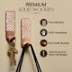 3 Pieces Brown Wooden No Drill Adheshive Wall Hooks