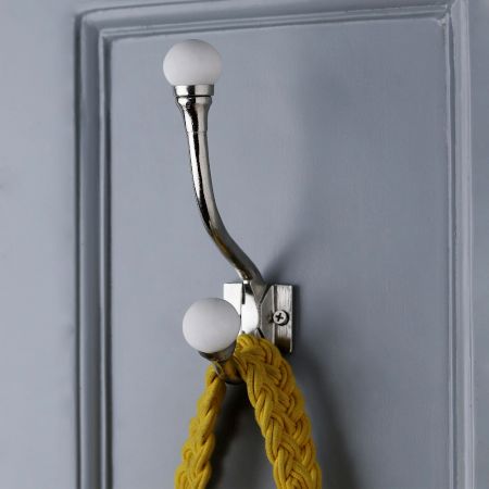 Solid White Ceramic Iron Hooks