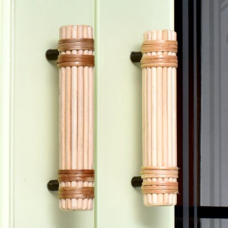 Round Stick Rattan Small Cabinet Handles (5 Inch)