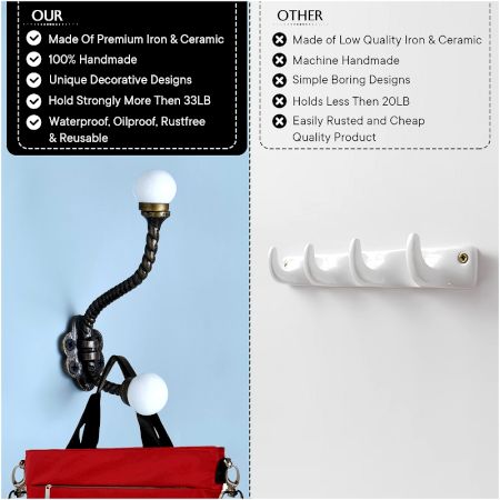 Solid White Ceramic Iron Coat Hanger