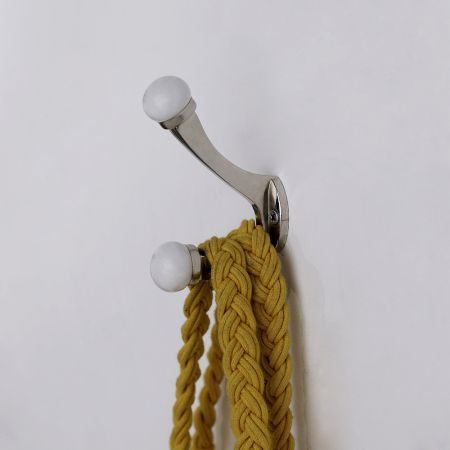 Silver Double Loop Ceramic Zinc Hooks