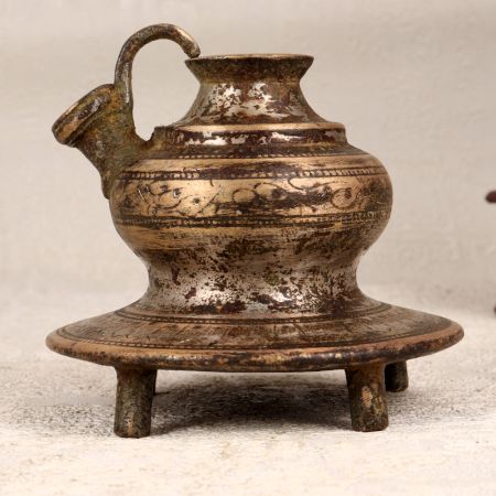 Vintage Finish Brass Hookah Base with Engraving for Decor