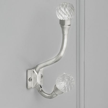 Clear Cut Round Glass Iron Heavy Duty Wall Hook
