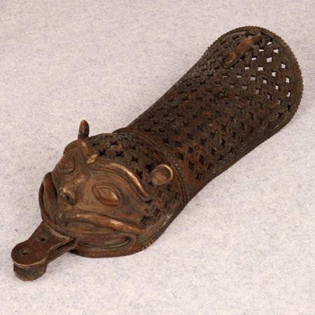 Vintage Brass Armour in Jali Work in Himalayan Art