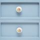 White Yellow Rose Floral Knob