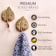 4 Pieces Brass Single Leaf Wall Hook For Home decoration