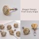 Gold Embroidered Metal Cabinet Knobs 6 Pieces