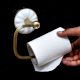 Golden Brass and Ceramic Toilet Paper Holder for Bathroom